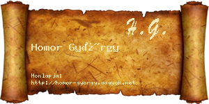 Homor György névjegykártya