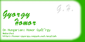 gyorgy homor business card